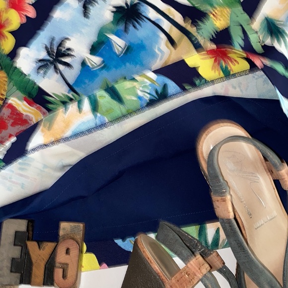 TALBOTS Kitschy Vacation Print A-Line Skirt - Picture 10 of 12